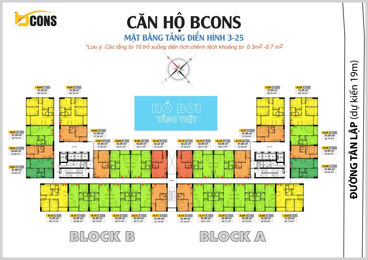 Bcons Mien Dong Mat Bang Tang 3 25 1 Bcons.net .vn Mặt bằng Bcons Miền Đông tầng điển hình