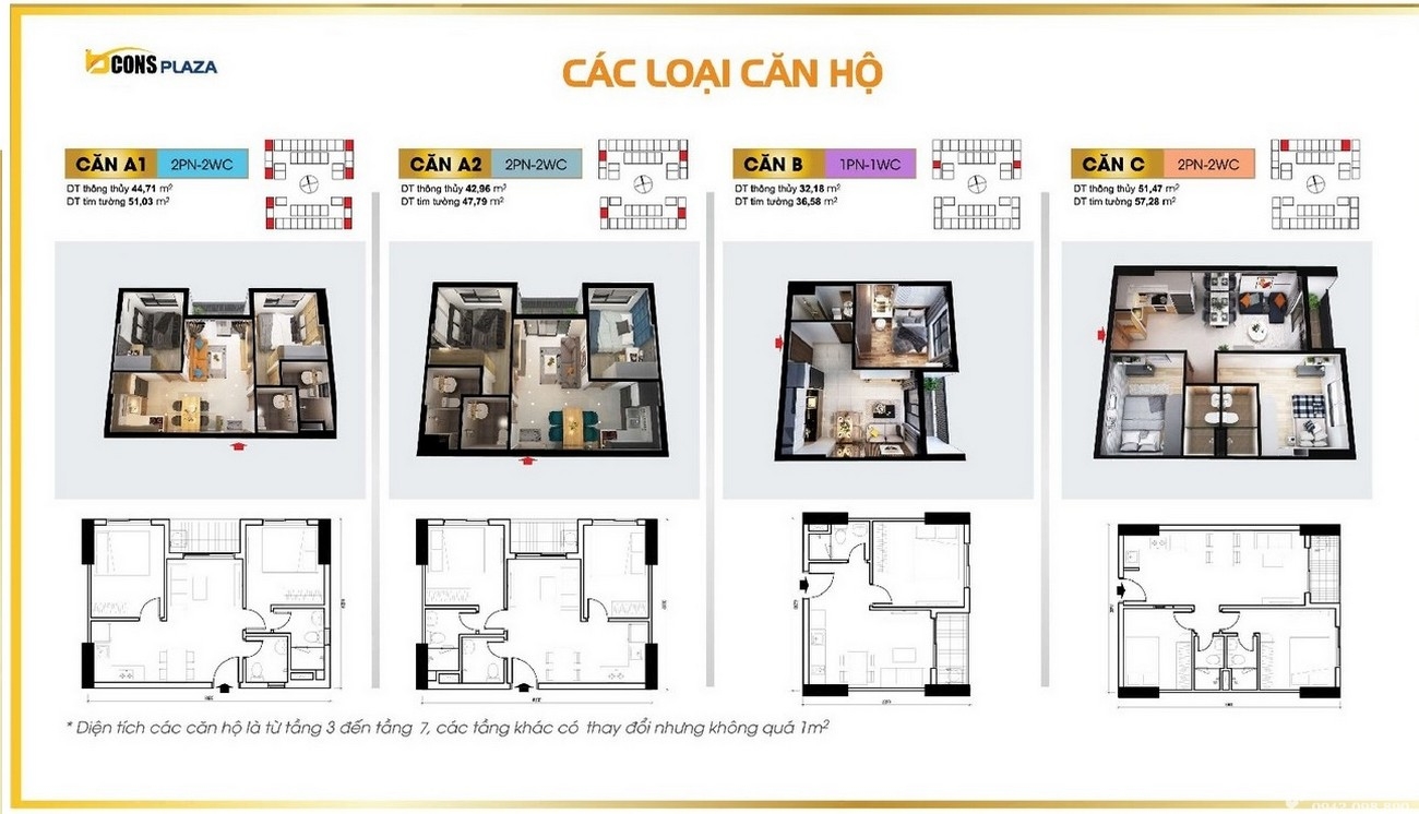 Mat Bang Bcons Plaza 1 Bcons.net .vn Thiết kế chi tiết các loại căn hộ tại Bcons Plaza