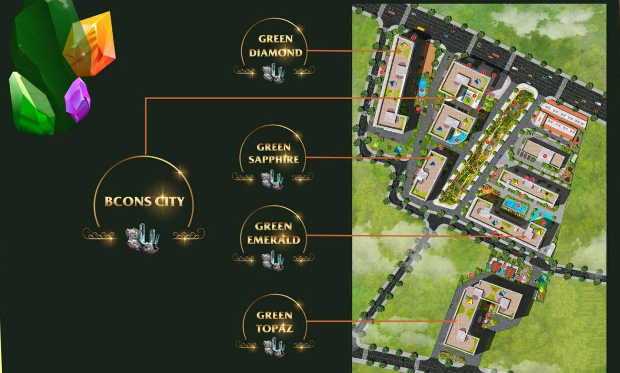 Mặt bằng tổng thể Bcons City Mặt bằng tổng thể Bcons City