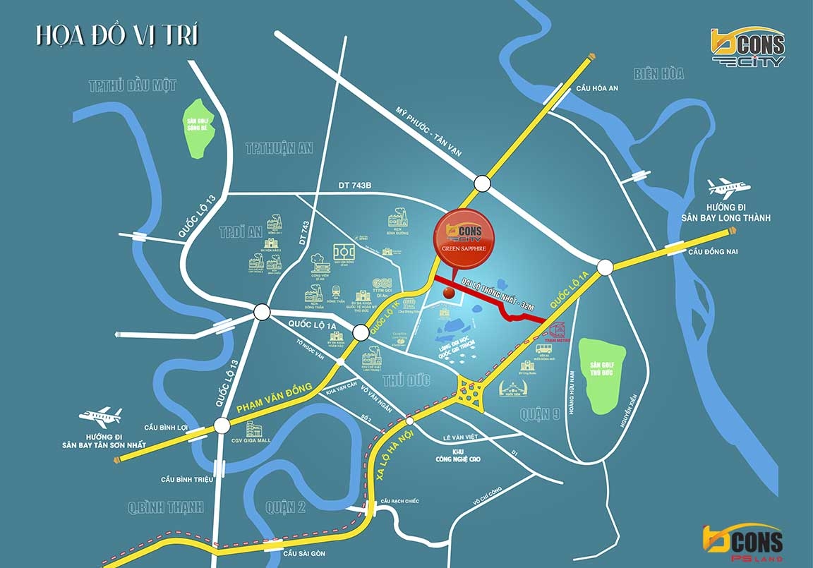 Vi Tri Thap Green Sapphire Bcons City Vị trí tháp Green Sapphire Bcons City