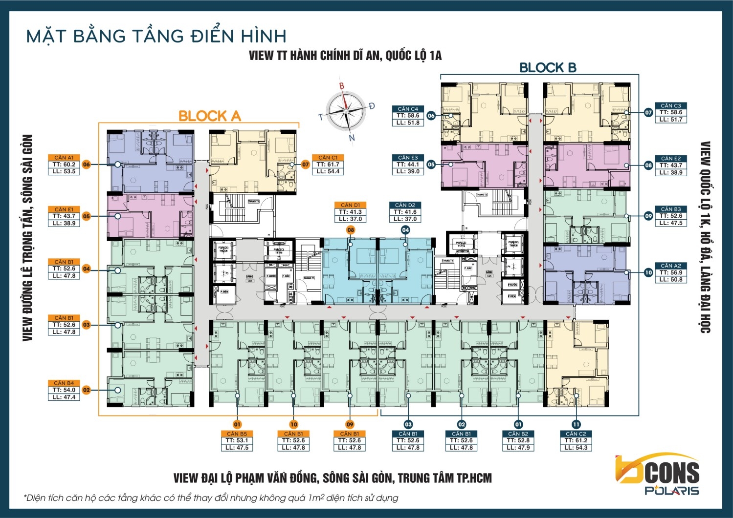 Mat Bang Tang Bcons Polaris Mặt bằng tầng điển hình Bcons Polaris