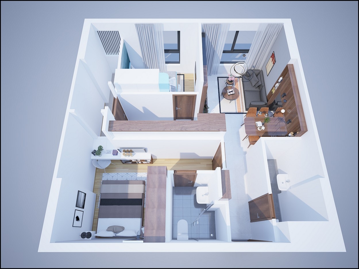 Tổng thể nhà mẫu căn hộ Bcons Garden