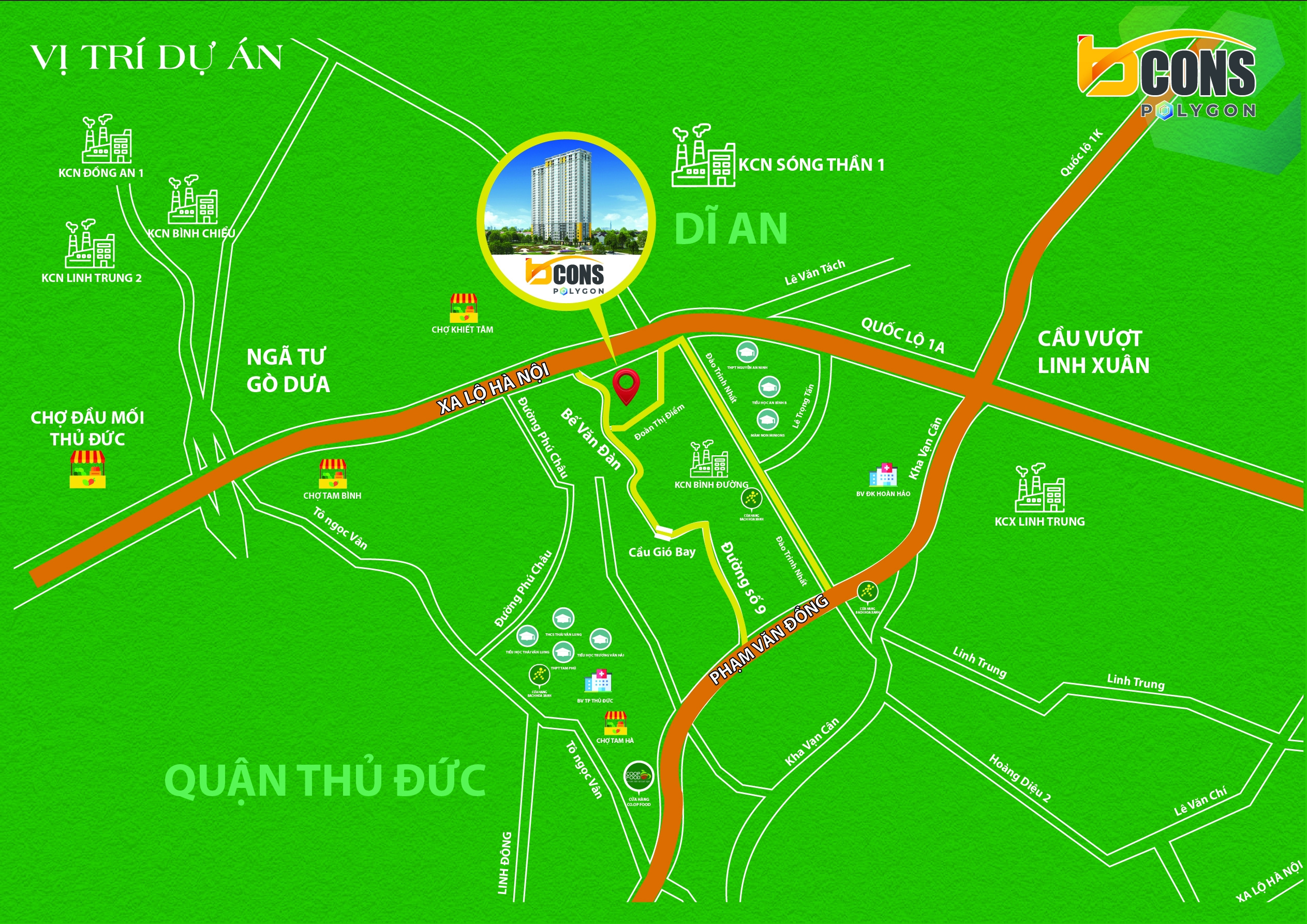 Vi Tri Can Ho Bcons Polygon 2 Vị trí dự án Bcons Polygon